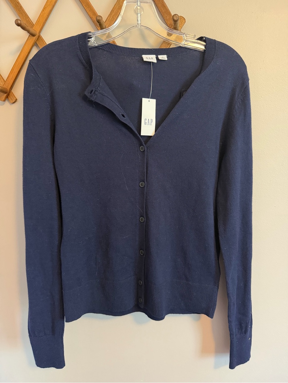 Gap Navy Blue Cotton Button Front Cardigan Sweater NWT S